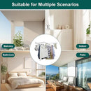 Hoimpro White 51" Clothes Drying Rack Retractable Foldable Wall Mounted, Tri-Fold Space Saving Collapsible for Hanging Clothing Coat, Ideal for Patio, Laundry Room Organization and Storage, Bathroom by CozyNest Decor