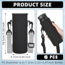 Rtteri 6 Pcs Neoprene Water Bottle Carrier Bag with Adjustable Shoulder Strap 32oz Insulator Water Bottle Cover Holder Cooler Sleeve for Stainless Steel/glass/plastic (Black) by TinyTreasures Baby Boutique