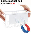 Magnetic Basket for Fridge, Magnetic Fridge Basket, Foil and Plastic Wrap Organizer with 4 hooks, Laundry Room Organization for Dryer Ball, Cling Film, Mail, Umbrella, White, 2 Pack by CozyNest Decor