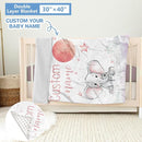 Personalized Nursery Bedding Set, 5 Pcs - Custom Baby Girl Elephant Bedding, Toddlers Bedding Set with Name, Double Layer, Customized Gift for Infant Kid by TinyTreasures Baby Boutique