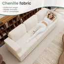 Sofa, 63” Comfy Loveseat Sofa Couch with Deep Seats, Couch for Living Room, Modern Sleeper Sofa, Beige Chenille by CozyNest Decor