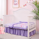 Cloele Crib Bedding Set for Girls, 3 Pieces Floral Butterfly Baby Bedding Set -Includes Comforter Fitted Sheet Crib Skirt,Standard Size Nursery Baby Crib Set for Girls,Purple by TinyTreasures Baby Boutique