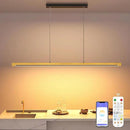 54" Linear Pendant Light Aluminum, 40W Gold Dimmable Kitchen Island Lighting with Remote & App Control, Adjustable CCT (3000K-6000K), Modern Chandelier for Home Office Dining Room Study by CozyNest Decor