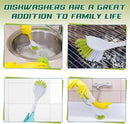 Hsei 20 Pcs Light Green Kitchen Scrub Dish Brush Bulk with 11 Inch Anti Slip Handle Cleaning Dish Scrubber with Stiff Bristles Washing Scrub Brushes for Housekeeping for Pots and Pans, Kitchen Sink by CozyNest Decor