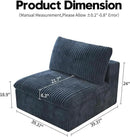 Ottoman, Modular Sectional Sofa,Cushion Covers Removable, Minimalist Couch for Modern Living Room Sofa Sets for Office House,Bedroom and Apartment,No Assembly Required,Blue by CozyNest Decor