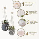 Artilady Hanging Planter for Indoor Plants Macrame Plant Hanger Large Hanging Plant Holder with Adjustable Beads Plants Basket White Rope Boho Plant Wall Decor by GreenHaven Gardens
