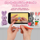 ekaus Crochet Kit for Beginners, Crochet Kit with Step-by-Step Video Tutorials, Crochet DIY Knitting Supplies for Adults Kids, Crochet Rabbits(45%+ Yarn) by TinyTreasures Baby Boutique