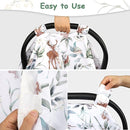 TANOFAR Baby Carseat Canopy, Peekaboo Opening Car Seat Canopy for Babies, Soft and Breathable Infant Carrier Canopy, Multi-use Baby Carrier, Stroller, Nursing Cover, Minky Blanket, Animal Leaf by TinyTreasures Baby Boutique