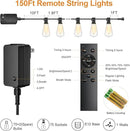 150FT Outdoor String Lights with Remote, Garden Patio Decor with 2500K Warm White, 75+3 LED Edison Bulbs, Support Timer Dimmable Waterproof Shatterproof for Yard Outside Porch Deck Backyard by GreenHaven Gardens