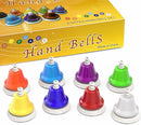 Facmogu Desk Bells, 8 Notes Diatonic Metal Hand Bells, Rainbow Music Bells, Musical Learning Teaching Percussion Instrument, Holiday Birthday Gift by TinyTreasures Baby Boutique