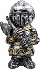 nezababy Knight Gnomes Guard Garden Statue Decoration Medieval Wee Crusader Battle Swordsman Fighting Outdoor Figurines Lawn Decor Resin (D) by GreenHaven Gardens