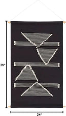 Mark&Day Wall Art, Hohenzell Modern Farmhouse Black Macrame Tapestry Wall Hanging for Living Room, Bedroom, Office or Kitchen (36"H x 24"W) by CozyNest Decor