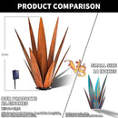 Large Tequila Rustic Sculpture, Rustic Metal Agave Plants for Outdoor, Metal Agave Garden Yard Statue, Outdoor Lawn Ornaments Yard Stakes (Rusty - L (W/Solar Light)) by GreenHaven Gardens