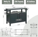 Domi Grill Carts Outdoor Storage Cabinet with Wheels, Metal Outdoor Grill Cart Kitchen Dining Table Cooking Prep BBQ Table for Patio, Kitchen Island, Home Party, Bar (Grey) by CozyNest Decor