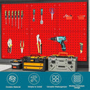 6 Pack Steel Peg Board,Universal 1/8 and 1/4 Pegboard Accessories,Ideal for Garage Tool Storage, Office Organization, Craft Room, Kitchen etc. (Red, 6-12X12) by GreenHaven Gardens