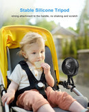 Stroller Fan Clip on for Baby, 4000mAh Rechargeable Battery Operated, Flexible Tripod, 3 Wind Speed, 360° Rotatable, Small Cooling Portable Fan for Car Seat Crib Golf Cart Bike Treadmill, Black by TinyTreasures Baby Boutique