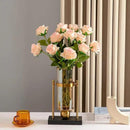 Pink Fake Roses Artificial Flowers - 10 Pcs Fake Artificial Roses Silk Flowers with Stems for Home Wedding Hotel Office Centerpiece Decor（Champagne Pink） by CozyNest Decor