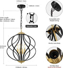 Modern Black and Gold Chandelier for Dining Room, 4 Lights Geometric Chandeliers, Sphere Chandelier Industrial Large Pendant Light Fixtures Hanging for Kitchen, Entryway, Foyer, Stairs by CozyNest Decor