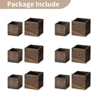 NUPTIO Wooden Box for Centerpiece Wedding: 12 Pcs Rustic Square Planter Box for Christmas Centerpiece Table Fall Decorations - 4×4" & 5×5" Small Wood Vases Flower Pots for Windowsill Home Garden Decor by GreenHaven Gardens