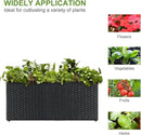 LEWIS&WAYNE Large Rectangular Block Planter Box Handmade Wicker Tall Planters for Outdoor Plants with Removable Liners Modern Planter for Indoor Outdoor Patio Deck - Black, 30''x12''x16'' by GreenHaven Gardens