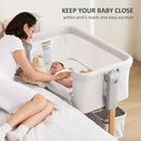 3 in 1 Baby Bassinet, Rocking Bassinet, Bedside Bassinet, 6-Height Adjustable, Bassinet Bedside Sleeper, Bedside Bassient for Baby with Comfy Mattress, Breathable Mesh, Large Storage Basket by CozyNest Decor