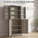 HOMCOM 72" Farmhouse Kitchen Pantry Cabinet, Freestanding Tall Storage Cabinet with 4 Barn Doors, 4 Adjustable Shelves and 8 Door Shelves, Gray Wash by CozyNest Decor