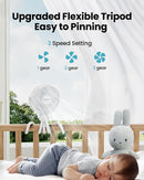 Gaiatop Mini Portable Stroller Fan, Battery Operated Small Clip on, Detachable 3 Speed Rechargeable, 360° Rotate Flexible Tripod Better Cooling for Car Seat Crib Treadmill Travel White by TinyTreasures Baby Boutique