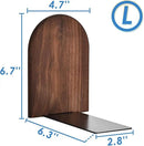 Book Ends, Large Sturdy Wooden Bookends for Shelves - Heavy Duty Non-Slip Book Organizers, Decorative Bookend Holders for Home Office, Library, Black Walnut Universal Economy Bookend, 1 Pair