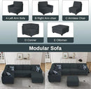 L Lengend Vansen Modular Sectional Sofa U Shaped Couch with Ottoman Modern Reversible Corner Sectional Couch for Living Room (Charcoal, U Shaped Sofa-1)
