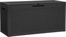 YITAHOME 60 Gallon Resin Deck Box, Weather Resistant Outdoor Rattan Storage Box, Lockable Indoor Outdoor Storage for Supplies and Essentials, Black by CozyNest Decor