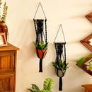 Artilady Black Plant Hanger Macrame Hanging Planter for Indoor Boho Plants Holder with Hooks Hanging Plant Basket Outdoor Window Wall Plants Home Decor by GreenHaven Gardens