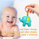 Baby Toys, Cartoon Animal Hanging Rattle Toys, Handbells Baby Rattles, Baby Bed Crib Car Seat Travel Stroller Toys for Infant, Best Birthday Gift for Newborn, 4 Pack by TinyTreasures Baby Boutique