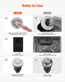 VEVOR Garbage Disposal Air Switch Kit, 2.5" Sink Top Air Switch for Food Waste Disposal, Polished Stainless Steel ON/OFF Air Push Button for Waste Disposer - Suitable for Stainless Steel Countertops by CozyNest Decor