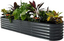 Vego garden Raised Garden Bed Kits, 17" Tall 9 in 1 8ft X 2ft Metal Raised Planter Bed for Vegetables Flowers Ground Planter Box-Modern Gray by GreenHaven Gardens
