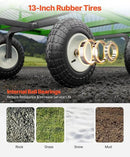 VEVOR 1200 Lbs Steel Garden Cart, Heavy Duty Pullable Garden Wagon Yard Cart, 2 in 1 Outdoor Metal Utility Wagon Yard Trailer with 13" All Terrain Tires, Mesh Removable Sides and 180°Rotating Handle by GreenHaven Gardens