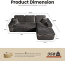 ovios 105” Modular Sectional Sofa with Thicken Seat Cushion, Cloud Couch with Deep Seat, Modern L-Shape Sofas Couches with Chaise,Upholstered Couches for Living Room Bedroom,Grey by CozyNest Decor