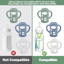 3 Pack Silicone Sleeves for Dr. Brown's Glass Baby Bottles - Drop Protection Baby Bottle Sleeves,Compatible with Dr. Brown's Newborn Glass Bottles,with Silicone Handles,4 oz by TinyTreasures Baby Boutique