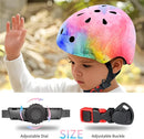 Adjustable Kids Bike Helmet with Knee & Elbow Pads Set, Color Gradient Design for Boys and Girls Aged 3-14+, for Skateboarding, Scooter, Roller & Inline Skating, Longboard by TinyTreasures Baby Boutique