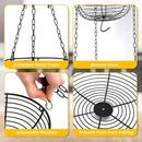 HULISEN 3 Tier Hanging Fruit Basket with Banana Hook, Heavy Duty Wire Hanging Baskets for Kitchen Storage, 36 Inch Hanging Vegetable Produce Basket Organizer (Including Installation Bracket)