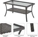 Outdoor Wicker Patio Furniture Set - 6 Piece Rattan Patio Conversation Set with 2 Rocking Swivel Chairs,2 Ottomans,1 Sofa and 1 Coffee Table for Porch Deck Backyard Garden(Brown/Beige) by GreenHaven Gardens
