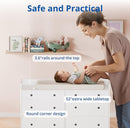 Cozy Castle Baby Dresser with 6 Drawers and Large Table Top, Multi-Functional Chest of Drawer, Drawer Dresser with Three-Sided High Rails for Nursery, Children's Room, Bedroom, White by TinyTreasures Baby Boutique