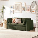 mopio Oversized Modular Sectional Sofa with Fully Removable Covers and Storage, Convertible U, L-Shaped and Sleeper Sectional, Modern Couches with Ottoman Chaise (Olive Green Velvet, Loveseat) by CozyNest Decor