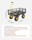 VEVOR 900 Lbs Heavy Duty Steel Garden Cart, Garden Wagon Cart on Wheels, Outdoor Metal Yard Utility Wagon Carts with 10" Tires and Mesh Removable Sides(Convert to Flatbed) and 180°Rotating Handle by GreenHaven Gardens