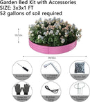 Galvanized Metal Planter Round Raised Garden Bed Kit for Gardening Outdoor，3x3x1ft Grow Garden Box Raised Flower Bed，Round Galvanized Planter Outdoor Large Metal Fire Pit Ring by GreenHaven Gardens