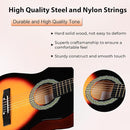 ADM Beginner Acoustic Classical Guitar Nylon Strings Wooden Guitar Bundle Kit for Kid Boy Girl Student Youth Guitarra Online Lessons with Gig Bag, Strap, Tuner, Strings, Picks (34 Inch, Sunburst) by TinyTreasures Baby Boutique