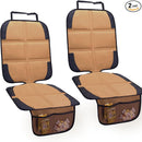 Car Seat Protector for Child Car Seat, 2 Pack Baby Car Seat Covers with Mesh Pockets & Non-Slip Backing 600D Durable Seat Protector (Brown, Standard) by TinyTreasures Baby Boutique
