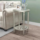 COSIEST Round Side Table, End Table Glass with Wood Frame, Champagne Gold Bedside Table with Modern Style for Living Room, Balcony, Bedroom by CozyNest Decor