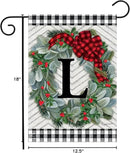 Briarwood Lane Winter Wreath Monogram Letter L Garden Flag by GreenHaven Gardens