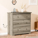 VINGLI 3 Drawer Dresser with Charging Station, Small Dresser Grey Chest of Drawers, 31.5" W Gray Wood Dressers for Bedroom, Living Room, Hallway, Home Office, 15.75" D x 31.5" W x 31.5" H by TinyTreasures Baby Boutique