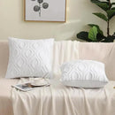 decorUhome Fall Throw Pillow Covers 18x18 Inch Set of 2, Soft Plush Decorative Faux Fur White Solid Couch Pillow Covers, Accent Farmhouse Neutral Square Euro Pillow Cases for Sofa Bed Living Room by CozyNest Decor